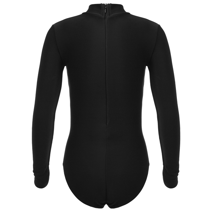 Купальник для фигурного катания, ворот стойка, термобифлекс, размер 42, цвет чёрный