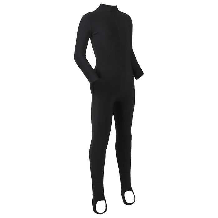 Комбинезон для фигурного катания, низ лосины, термобифлекс, размер 38, цвет чёрный
