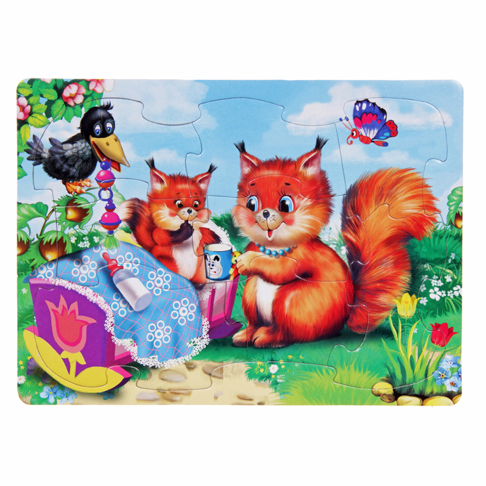 Макси-пазл "Белочка с бельчонком", 192 х 262 мм
