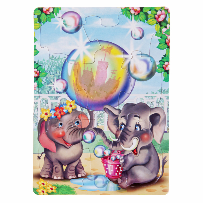 Макси-пазл "Два слонёнка", 192 х 262 мм