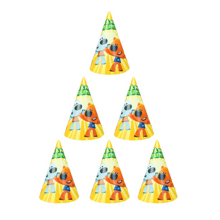 Набор бумажных колпаков "Веселый праздник Мими Мишки", 6 шт