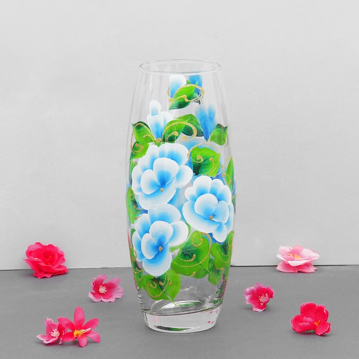Ваза "Незабудки" прозрачная, d-7,5 см