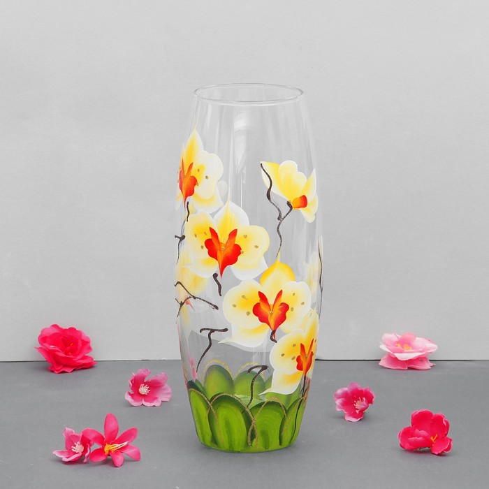 Ваза "Орхидеи" прозрачная, d-7,5 см