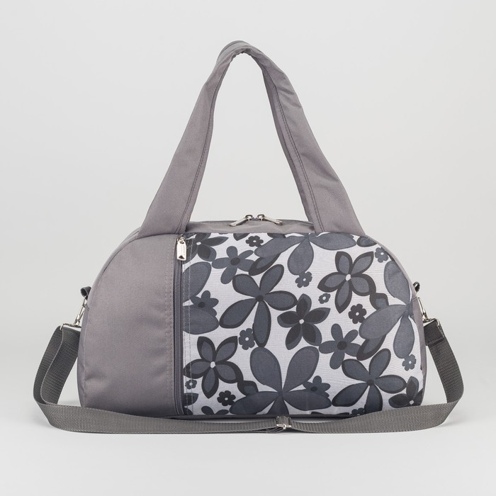 Сумка для фитнеса на молнии, 1 отдел, наружный карман, цвет серый