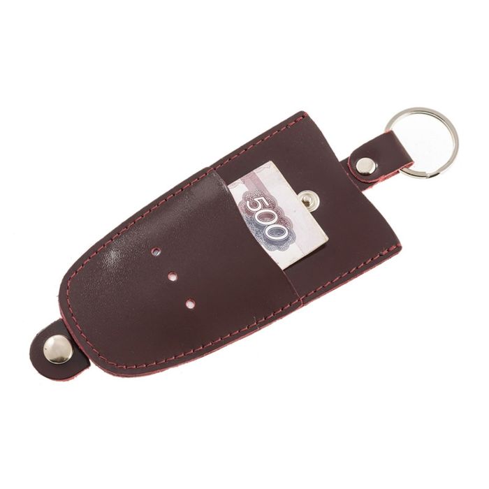 Футляр для ключей, кольцо, цвет бордовый