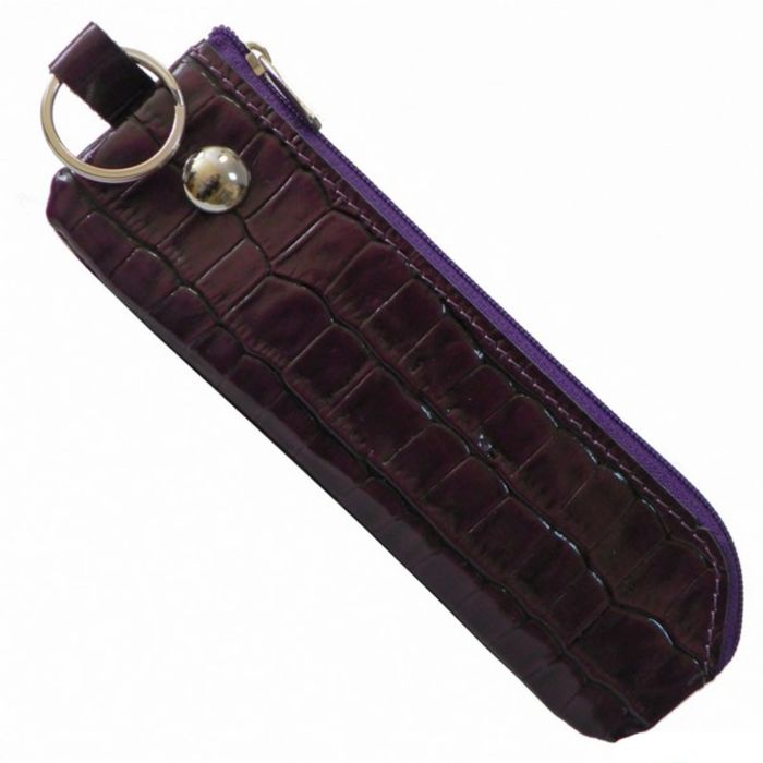 Футляр для ключей на молнии, цвет баклажан