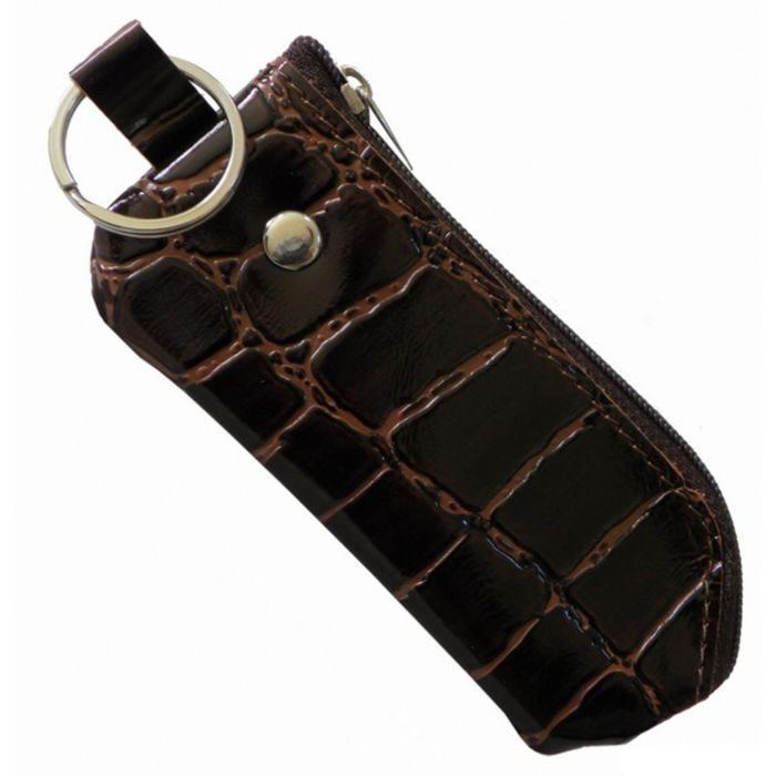 Футляр для ключей на молнии, цвет коричневый