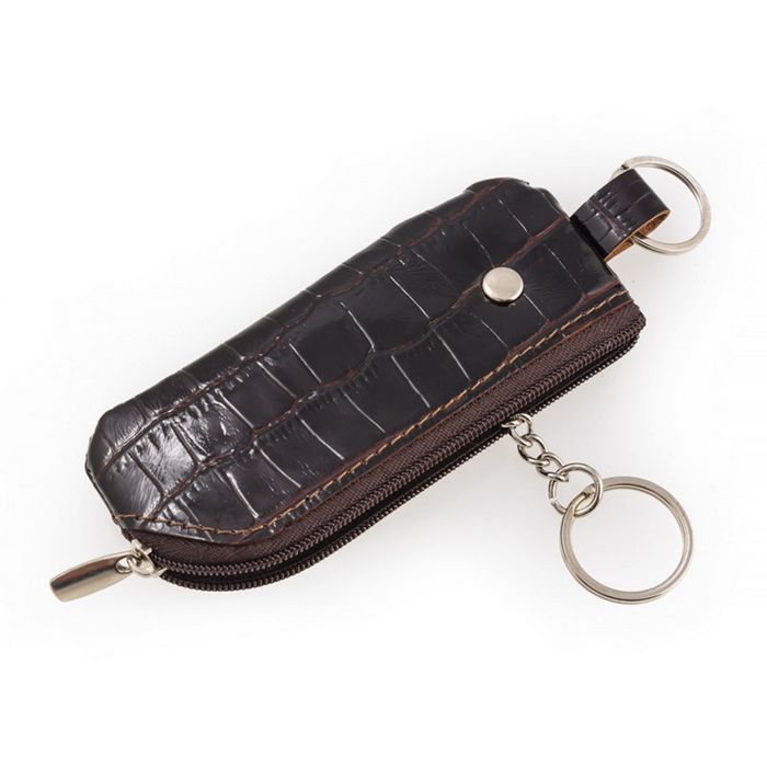 Футляр для ключей на молнии, цвет коричневый