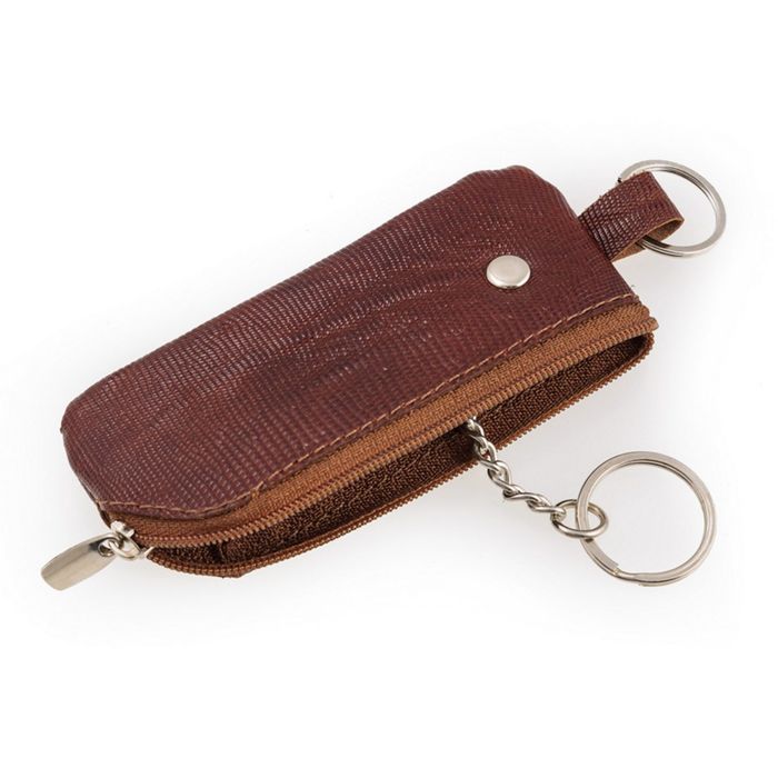 Футляр для ключей на молнии, цвет коричневый
