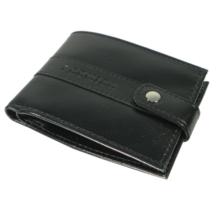 Портмоне мужское, 11,2х1,2х9 см, отделение для купюр, для монет, для карт, цвет чёрный