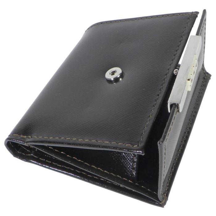Кошелёк женский на кнопке раскладной,1 отдел для купюр, для монет, для кредитных карт, цвет чёрный