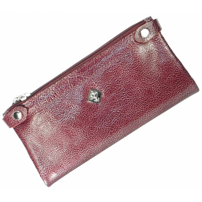 Кошелёк женский, 2 отдела для купюр, для монет, для кредитных карт, цвет бордовый