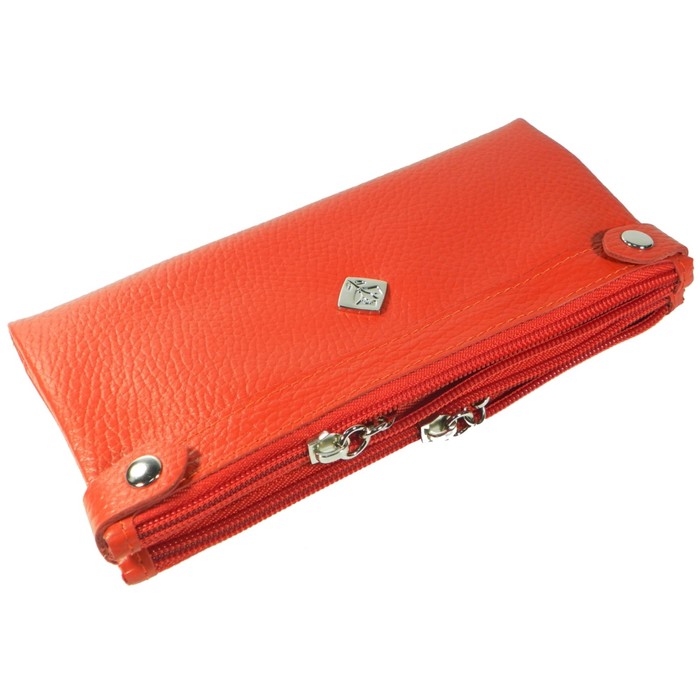Кошелёк женский, 2 отдела для купюр, для монет, для кредитных карт, цвет красный