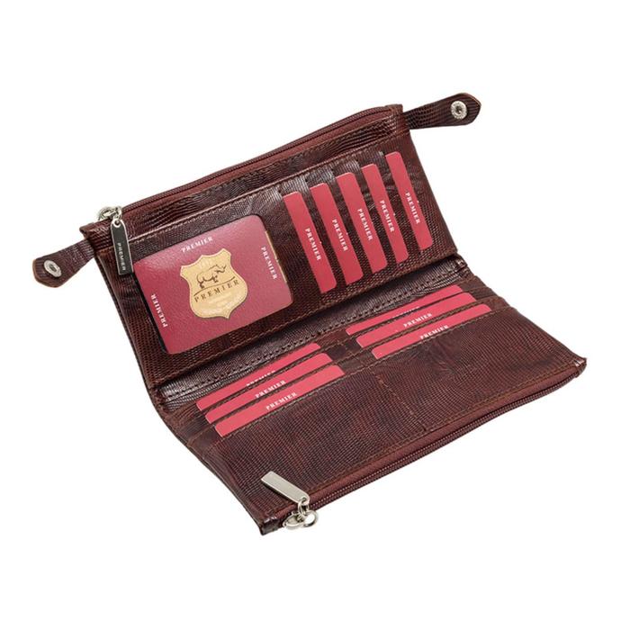 Кошелёк женский, 2 отдела для купюр, для монет, для кредитных карт, цвет коричневый