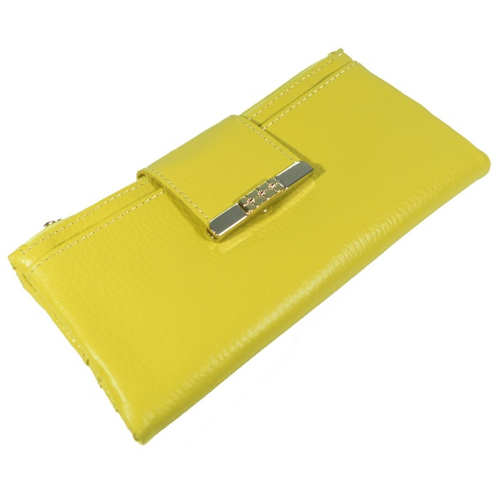 Кошелёк женский, 3 отдела для купюр, для монет, для кредитных карт, цвет жёлтый