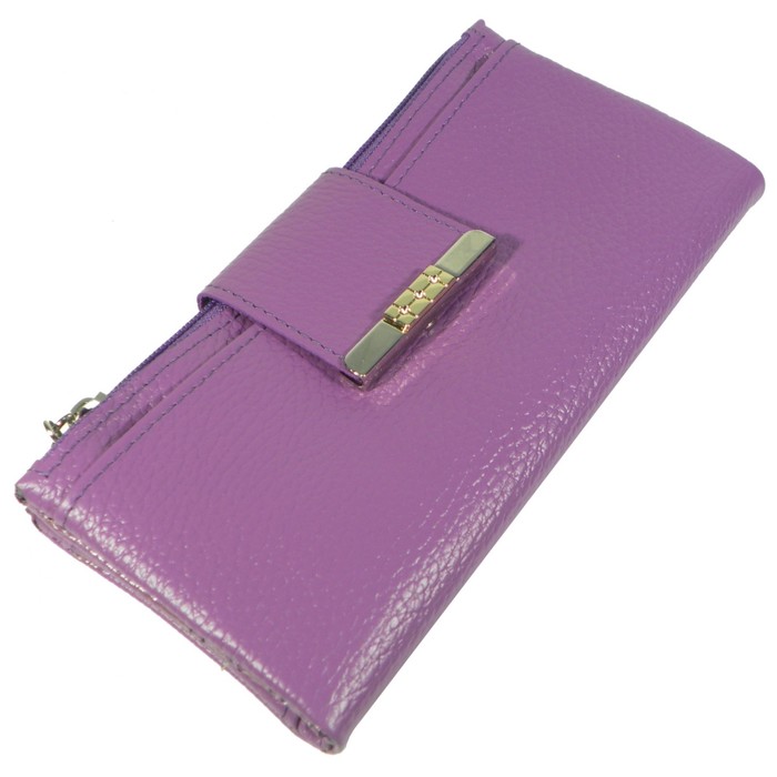 Кошелёк женский, 2 отдела для купюр, для монет, для кредитных карт, цвет сиреневый