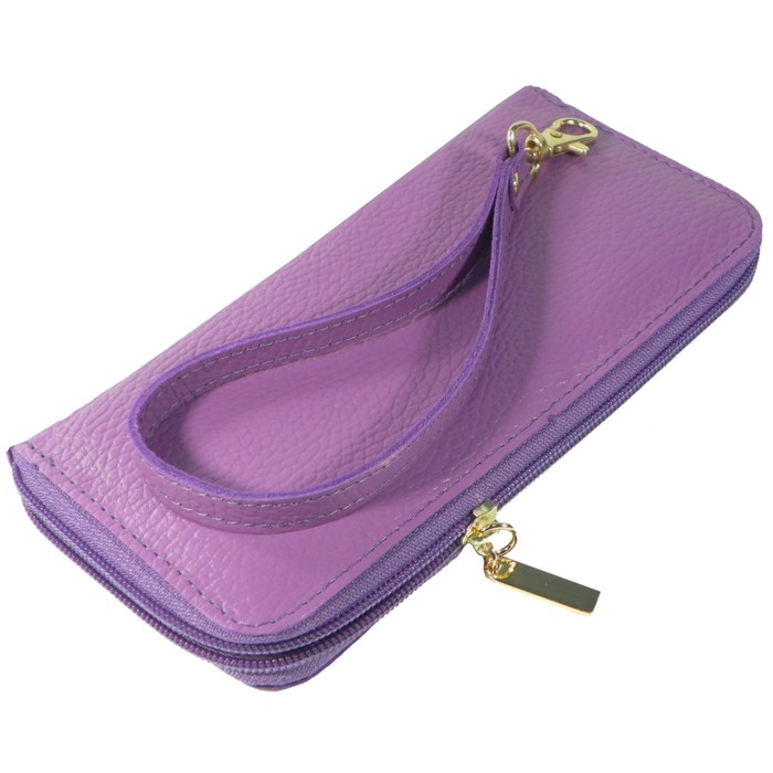 Кошелёк женский на молнии, 3 отдела для купюр, для монет, для кредитных карт, цвет сиреневый