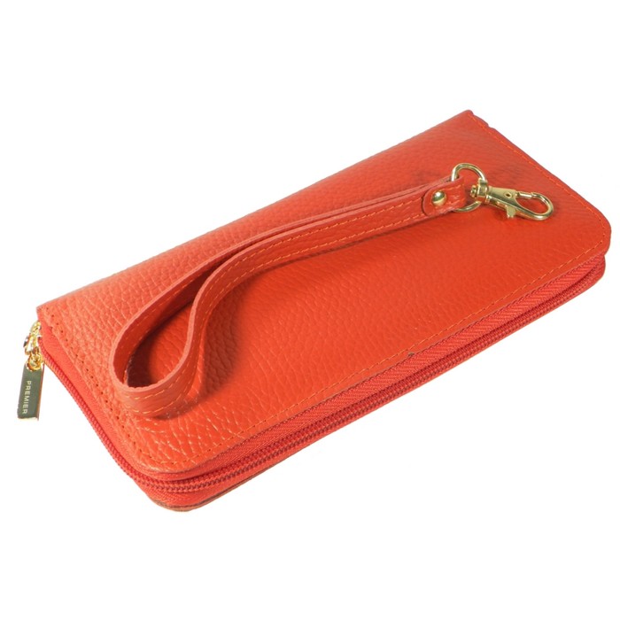 Кошелёк женский на молнии, 3 отдела для купюр, для монет, для кредитных карт, цвет красный
