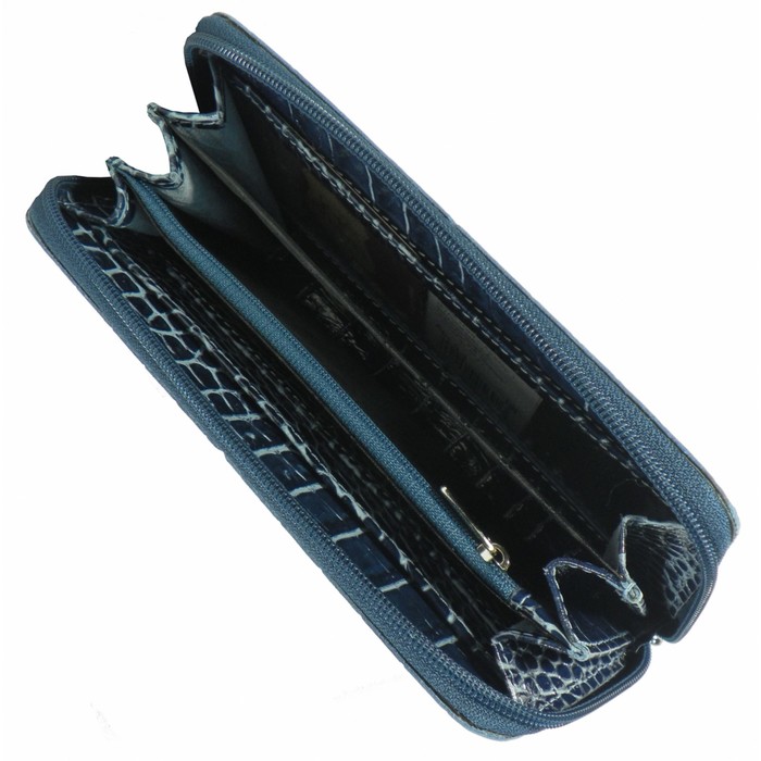 Кошелёк женский на молнии, 3 отдела для купюр, для монет, для кредитных карт, цвет бирюзовый