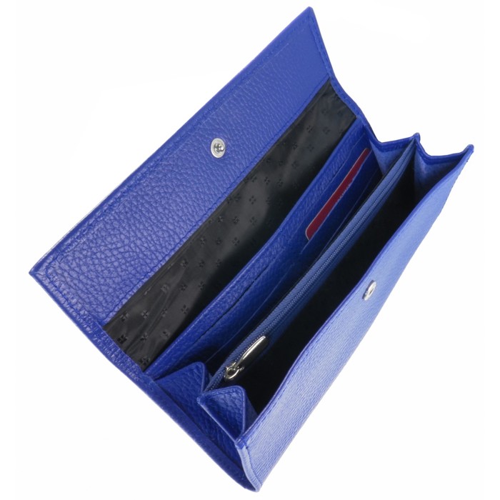 Кошелёк женский на кнопке, 2 отдела для купюр, для монет, для кредитных карт, цвет синий