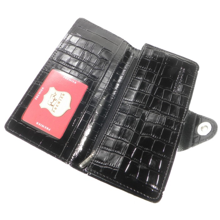 Кошелёк женский на кнопке, 2 отдела для купюр, для монет, для кредитных карт, цвет красный