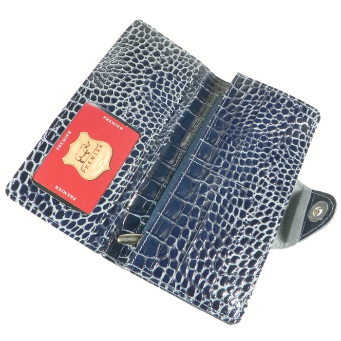 Кошелёк женский на кнопке, 2 отдела для купюр, для монет, для кредитных карт, цвет бирюзовый