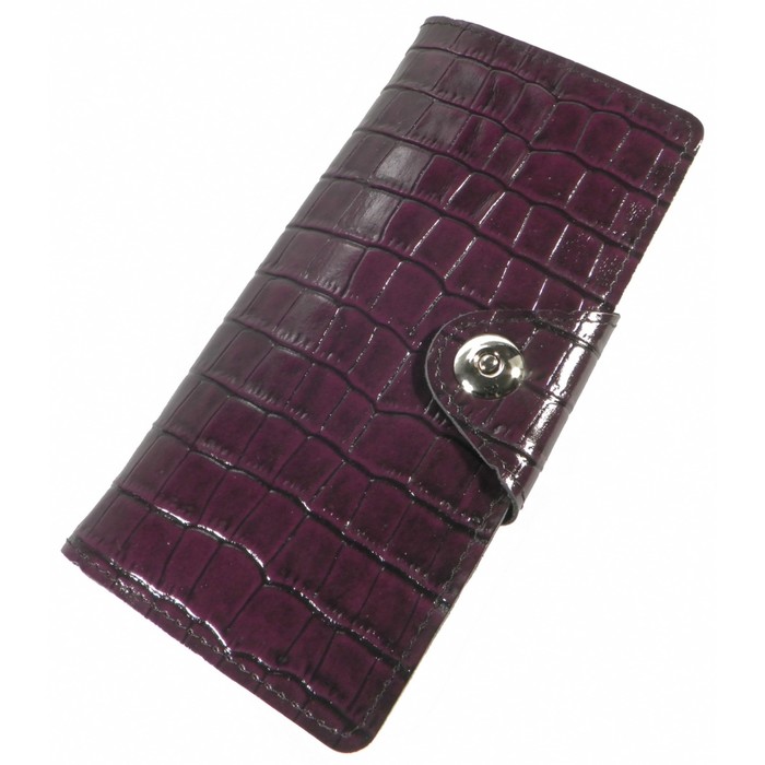 Кошелёк женский на кнопке, 2 отдела для купюр, для монет, для кредитных карт, цвет баклажан