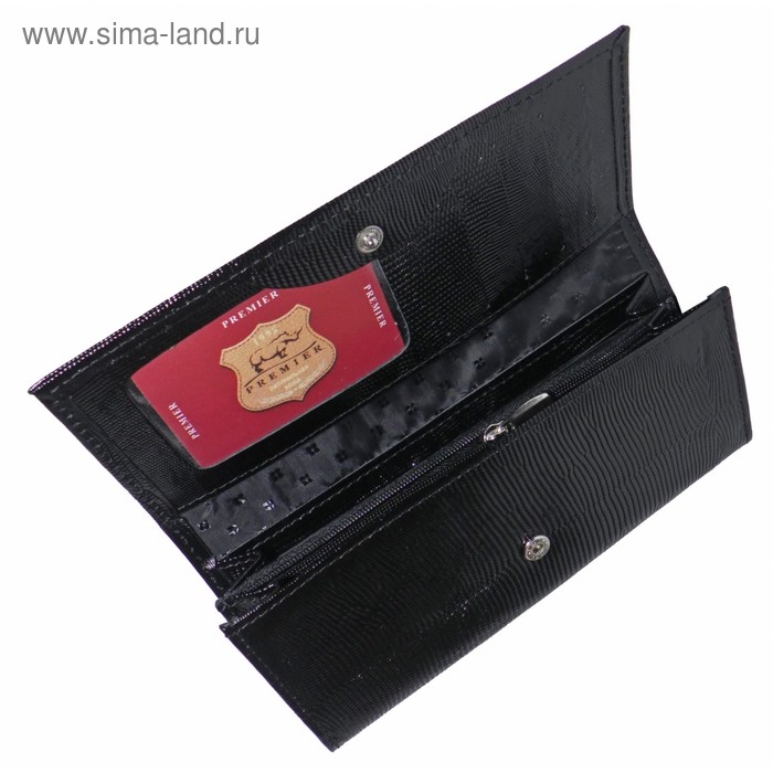 

Кошелёк женский на молнии, 3 отдела для купюр, для монет, для кредитных карт, цвет чёрный