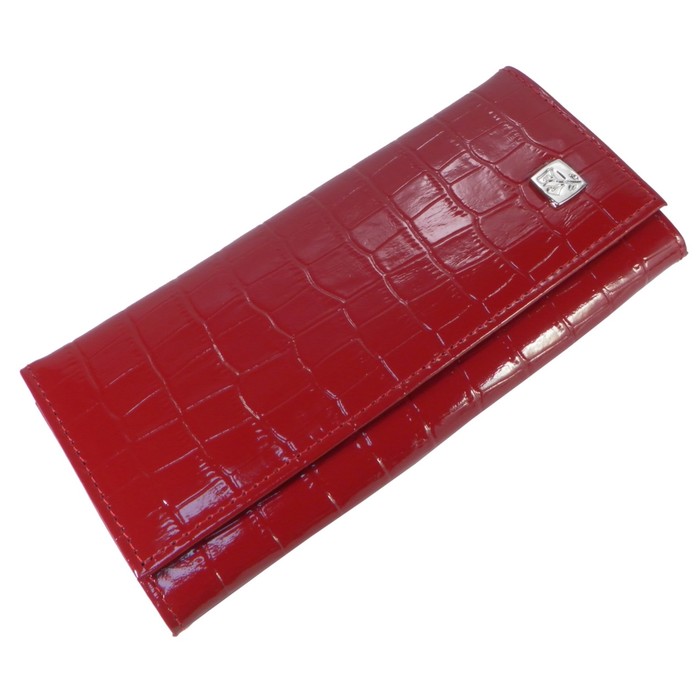 Кошелёк женский на молнии, 3 отдела для купюр, для монет, для кредитных карт, цвет красный