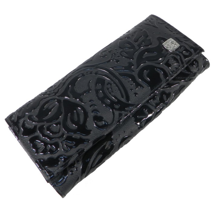 Кошелёк женский на молнии, 3 отдела для купюр, для монет, для кредитных карт, цвет чёрный