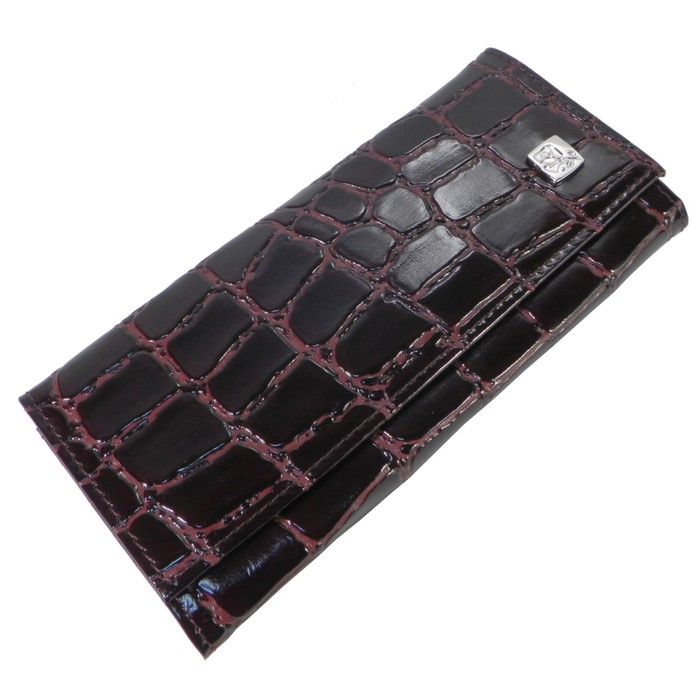 Кошелёк женский на кнопке, 2 отдела для купюр, для монет, для кредитных карт, цвет бордовый