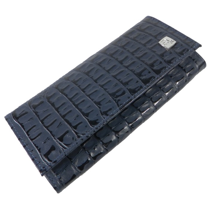 Кошелёк женский на кнопке, 2 отдела для купюр, для монет, для кредитных карт, цвет синий