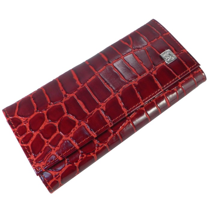 Кошелёк женский на молнии, 3 отдела для купюр, монет, карт, цвет красный