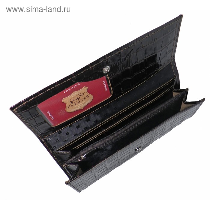 

Кошелёк женский на молнии, 3 отдела для купюр, для кредитных карт, для монет, цвет коричневый
