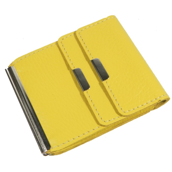 Портмоне с зажимом, отдел для карт, цвет жёлтый