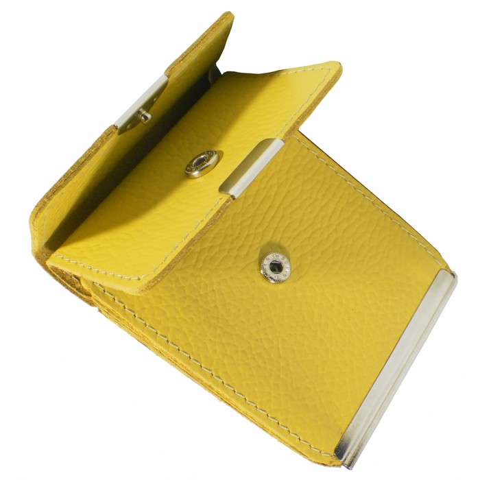 Портмоне с зажимом, отдел для карт, цвет жёлтый