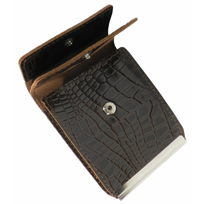 Портмоне с зажимом, 1 отдел, для карт, цвет коричневый