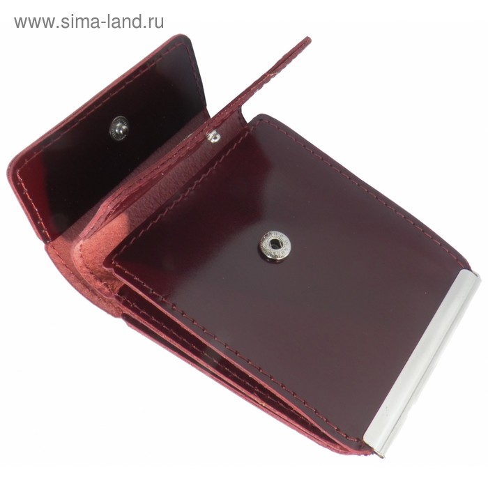 

Портмоне с зажимом, 1 отдел, для карт, цвет красный