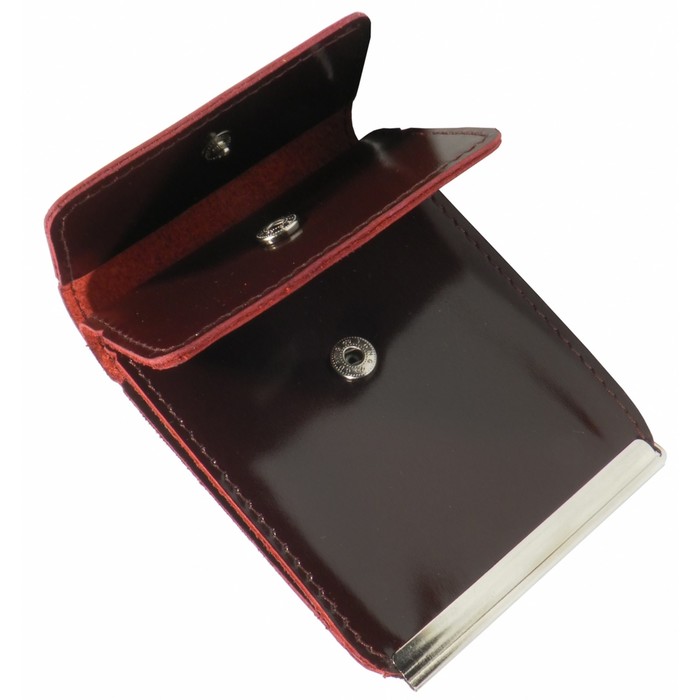 Портмоне с зажимом, 1 отдел, для карт, цвет бордовый