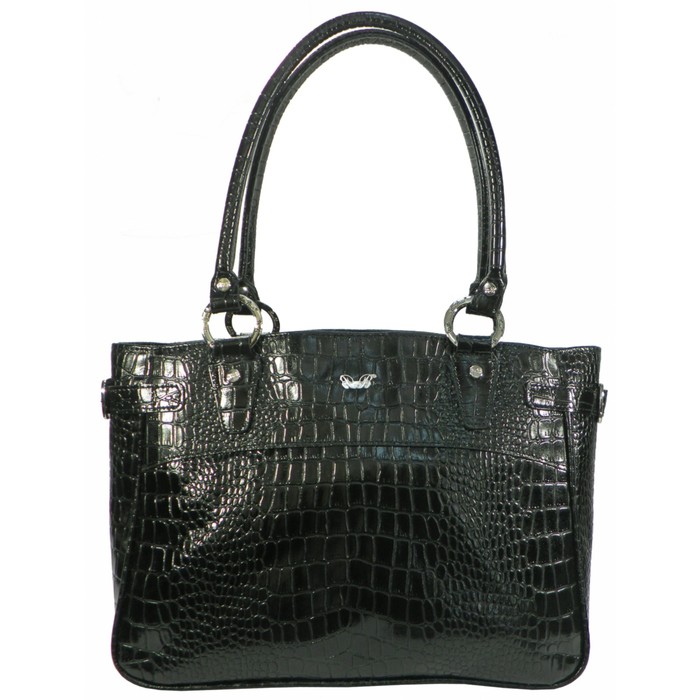 Сумка женская, отделение на молнии, наружный карман, цвет чёрный