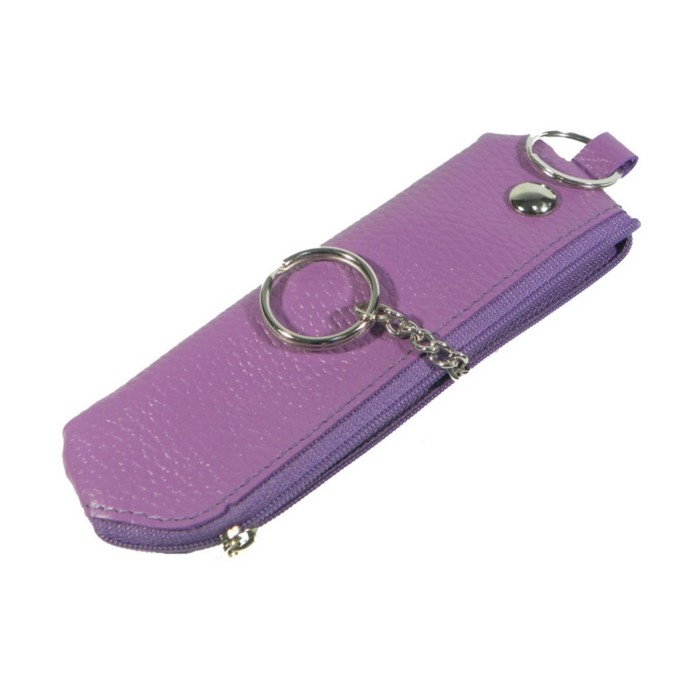Футляр для ключей на молнии, цвет сиреневый