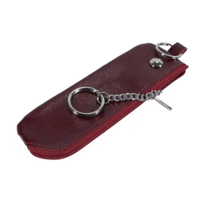 Футляр для ключей на молнии, цвет красный