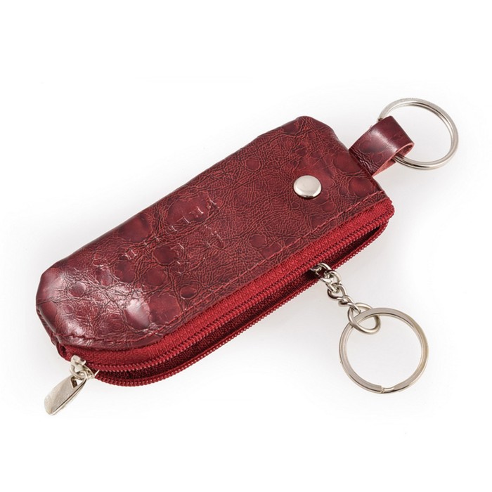 Футляр для ключей на молнии, цвет красный
