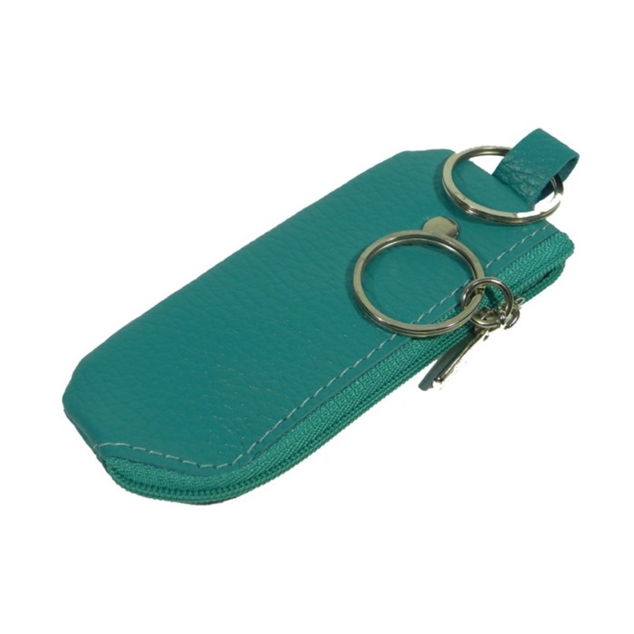 Футляр для ключей на молнии, цвет бирюзовый