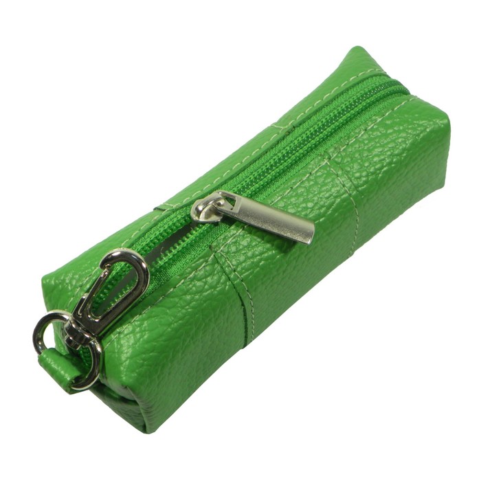 Футляр для ключей на молнии, цвет зелёный