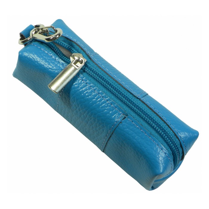 Футляр для ключей на молнии, цвет голубой