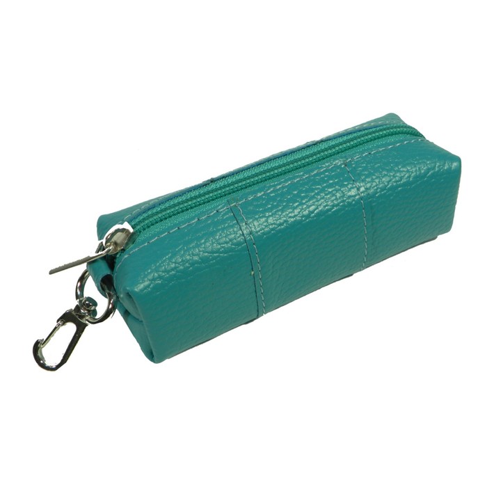 Футляр для ключей на молнии, цвет бирюзовый