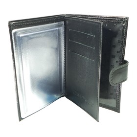 

Обложка для паспорта и автодокументов, с отделом для купюр и дисконтных карт, цвет чёрный
