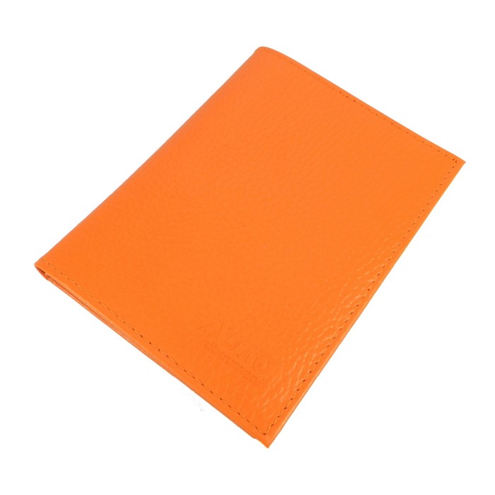 Обложка для автодокументов, отдел для паспорта, цвет оранжевый