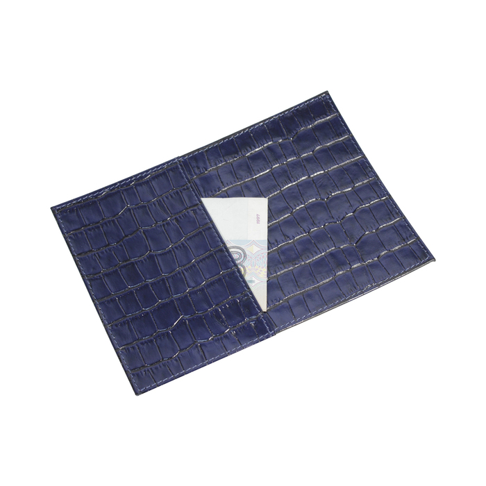 Обложка для паспорта с карманом, цвет синий